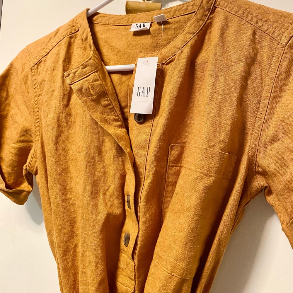 Linen shirt dress